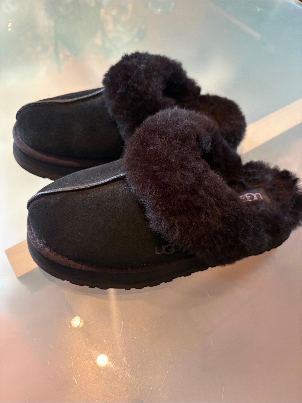 UGG Black Disquette Slides size 8